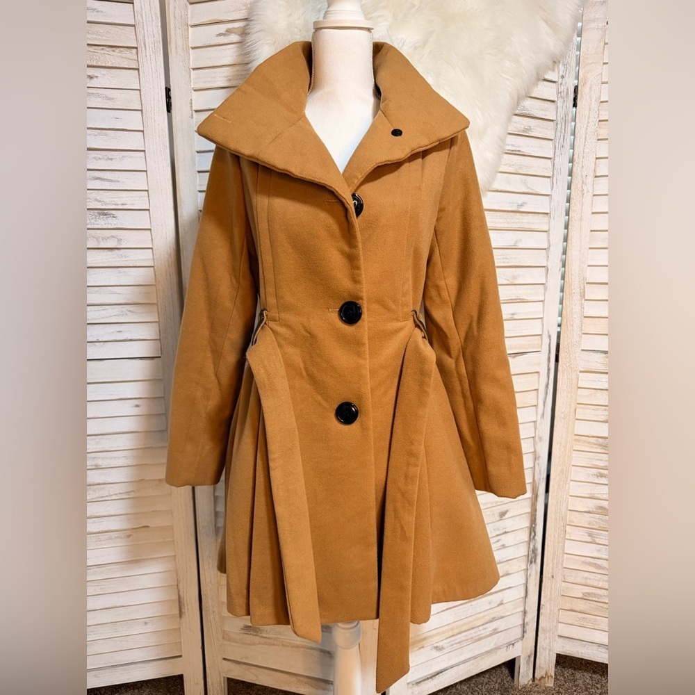 Madden Girl Camel Trench Coat - Picture 6 of 10